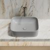 Раковина из сантехнического фарфора Ceramica Nova ELEMENT CN6052MSG 50х40 накладная цвет серый без отверстий под смеситель