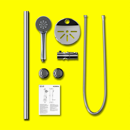 Душевой гарнитур Dorff Norma D0101000 настенный хром/серый - фото 5