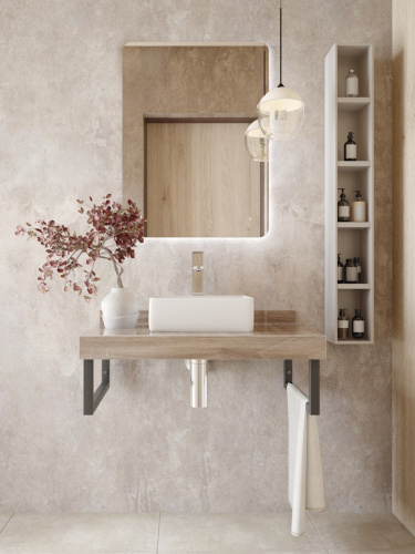 Столешница Teymi Helmi T150408 80х50 подвесная цвет коричневый - фото 3