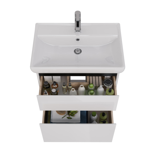 Тумба под раковину LeMark Combi LM03C70T-black 64х44х65 напольная/подвесная цвет белый/черный - фото 3