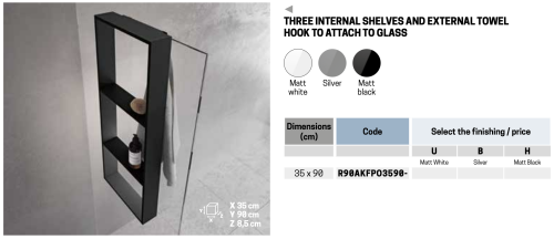 Полка в ванную комнату Novellini Frame Accessories R90AKFPO3590-B - фото 2