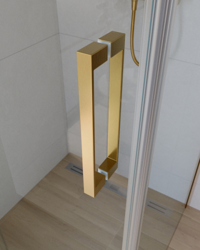 Душевой уголок Cezares SLIDER SLIDER-AH-1-80-80/90-C-BORO 80х80 стекло прозрачное профиль золото брашированное без поддона - фото 5