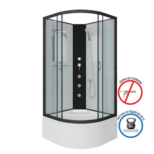 Душевая кабина Niagara Classic 67071414BKG 80х80 четверть круга без крыши ориентация универсальная - фото 2