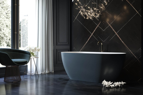 Ванна из искусственного камня Holbi VENUS 1.01.001.11.2 168х80 отдельностоящая овальная - фото 3