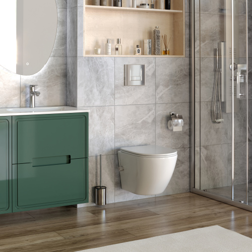 Унитаз подвесной Taliente Amato AM25010 + SMcromo белый с сиденьем безободковый смыв торнадо - фото 3