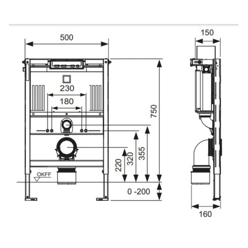 Инсталляция для подвесного унитаза Tece TECEprofil 9300291 - фото 2