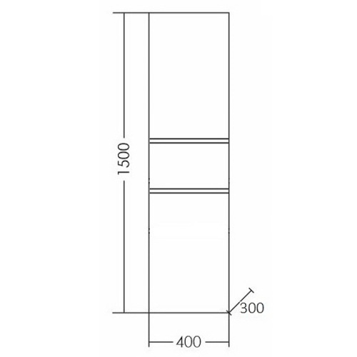 Шкаф-пенал СанТа Марс 700309 40х30х150 подвесной цвет белый - фото 4