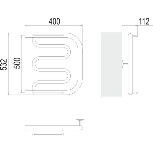 Полотенцесушитель Terminus 4620768881275 40х53 водяной хром - фото 3