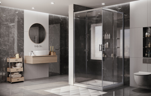 Душевой уголок Ambassador Kingston 14011102 90х90 стекло прозрачное профиль хром глянцевый без поддона - фото 4