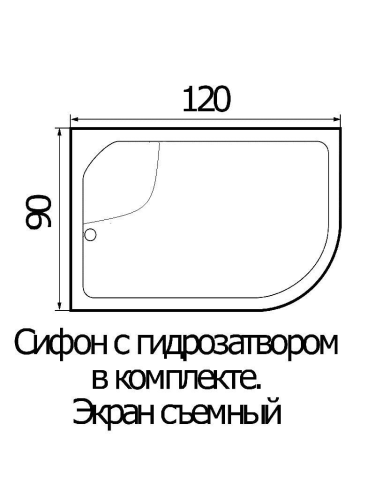 Душевой поддон WEMOR 120/90/44 R (10000001764) 120х90 акрил белый с каркасом - фото 2