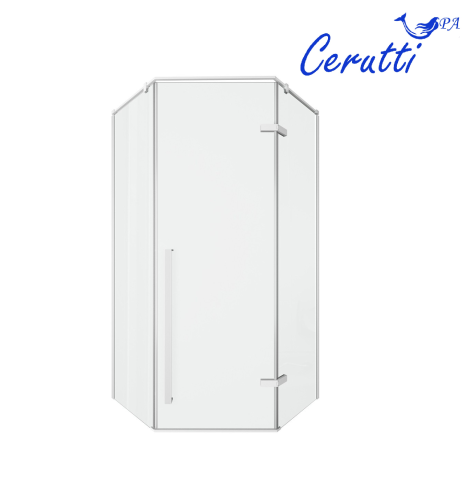 Душевой уголок Cerutti SPA C2AW 100х100 стекло прозрачное профиль белый без поддона