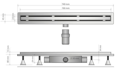 Душевой лоток OMP Tea Basicflow 4943.903.8 - фото 2