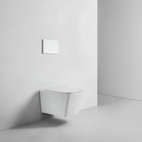 Унитаз подвесной Bond Cube F04-10 белый с сиденьем микролифт безободковый душевой смыв - фото 3