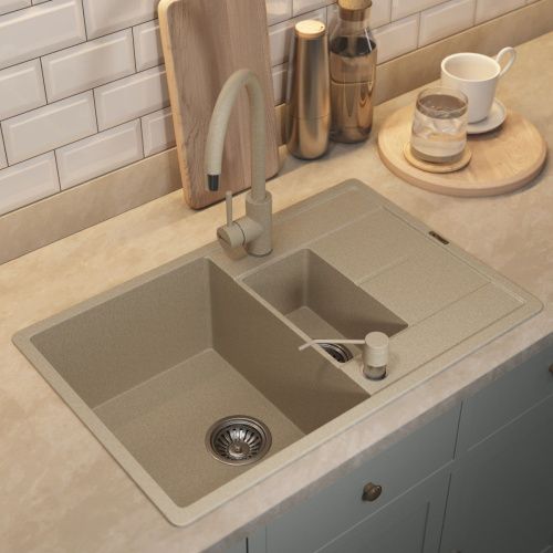 Кухонная мойка Uperwood Quartz Premium UPD-05 3910202117 80х50 цвет бежевый поверхность матовая - фото 3