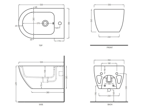Биде CIELO Enjoy EJBS подвесное - фото 3