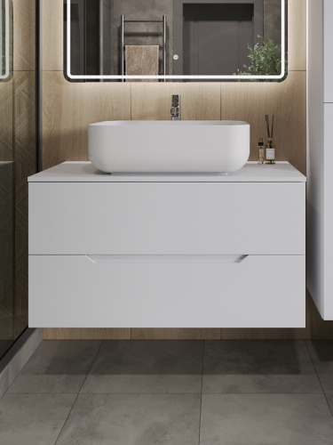 Тумба с раковиной Orange Line Li-100TuwMDF+B03-600W 101х46х68 - фото 3