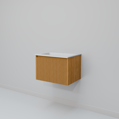 Тумба с раковиной Art Decco Elizabeth (Элизабет) AEL06W11S100 60x45x40 подвесная цвет белый дуб - фото 5