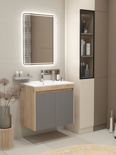 Тумба под раковину Teymi Netta T60603 70х46х62 подвесная цвет дуб - фото 3