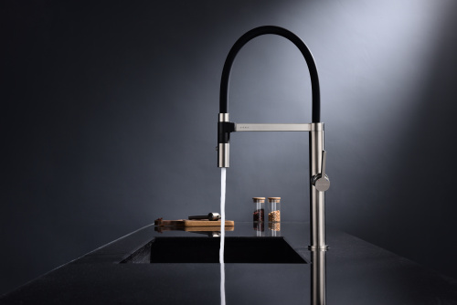 Смеситель для кухни Paulmark LEADER Le214101-BS на раковину никель - фото 3