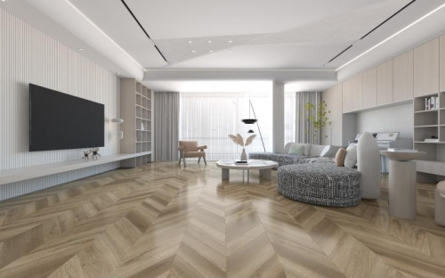 SPC ламинат Damy Floor CHEVRON DF05-Ch Сен-Жермен толщина 0.5 см 43 класс 600х127 - фото 2