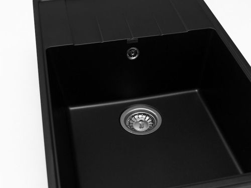 Кухонная мойка Grandex Aqua 600215 76х50 цвет черный металлик поверхность матовая - фото 5