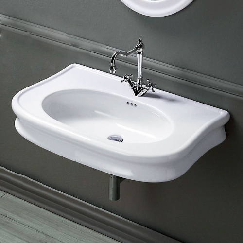 Раковина из санфаянса Simas Lante LA11bi*1 86х54 полувстраиваемая цвет белый 1 отверстие под смеситель