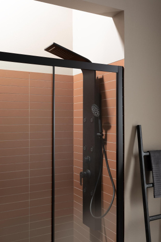 Душевая дверь Aquanet Pleasure AE60-N-150H200U-BT 150х200 стекло прозрачное профиль черный - фото 5