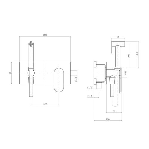 Гигиенический душ со смесителем Fashun A7585-35 золото - фото 3