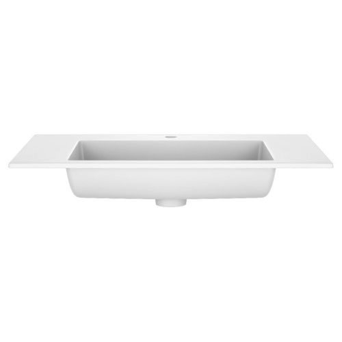 Раковина из искусственного камня Vincea VCB-13800W 80х50 встраиваемая цвет белый 1 отверстие под смеситель - фото 3