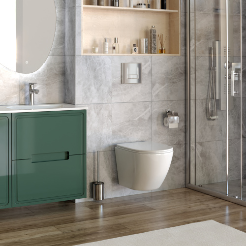 Унитаз подвесной Taliente Amato AM25010 белый с сиденьем микролифт безободковый душевой смыв - фото 4