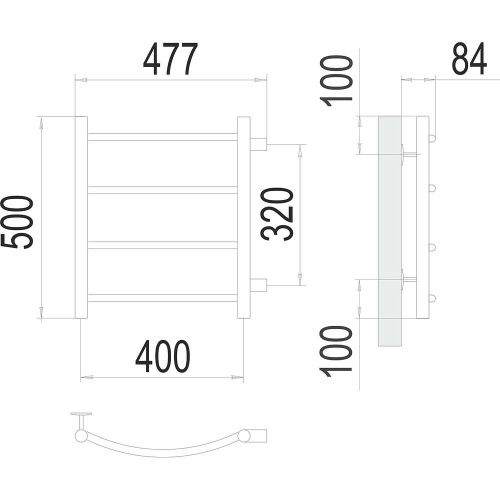 Полотенцесушитель Terminus 4670078530189 48х50 водяной хром - фото 3