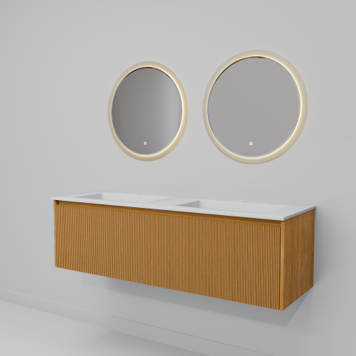 Тумба с раковиной+зеркало Art Decco Elizabeth (Элизабет) AEL14W11D1M0 140x45x40 подвесная цвет белый дуб - фото 5