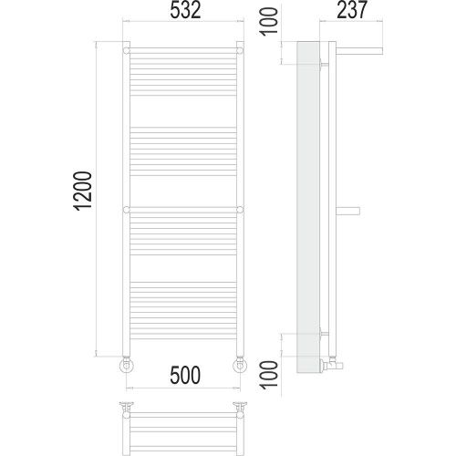 Полотенцесушитель Terminus 4670078529244 53х120 водяной хром - фото 3