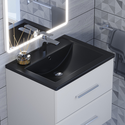 Раковина из искусственного камня Uperwood Foster Quartz 291030053 60х41 полувстраиваемая цвет черный - фото 3