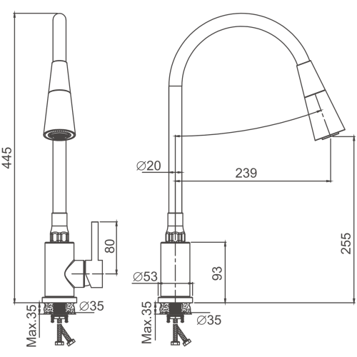 Смеситель для кухни BELZ B74810-7 на мойку черный - фото 2