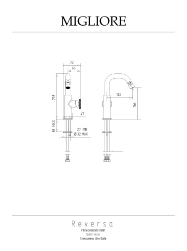 Смеситель Migliore REVERSA 28198 на биде хром - фото 2