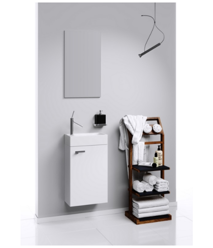 Комплект мебели: тумба с раковиной 40x22x60 + зеркало Aqwella Master Box Leon (Mb-L.00.04) подвесной цвет белый - фото 2
