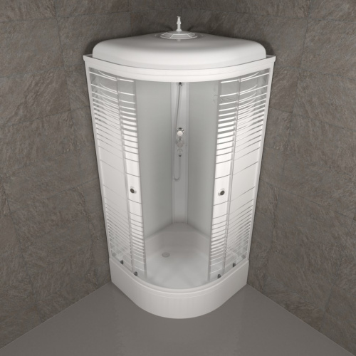 Душевая кабина Тритон Полосы Щ0000061848 90х90 четверть круга с крышей ориентация универсальная - фото 4