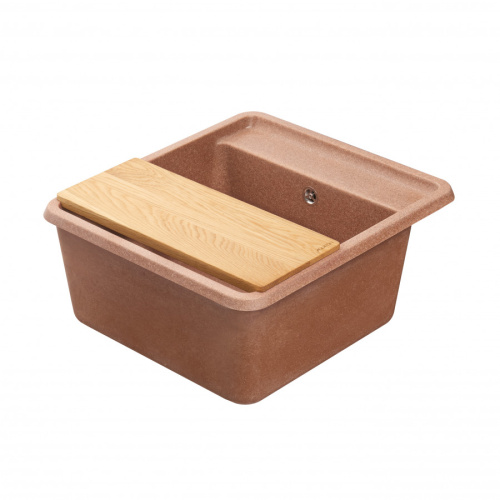 Кухонная мойка Aquaton Беллис 1A724932BS270 57х51 цвет коричневый поверхность матовая - фото 5