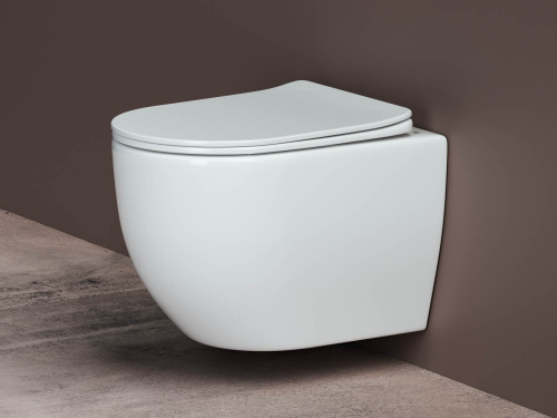 Унитаз подвесной Ceramica Nova MIA CN1805 белый с сиденьем микролифт безободковый душевой смыв - фото 3