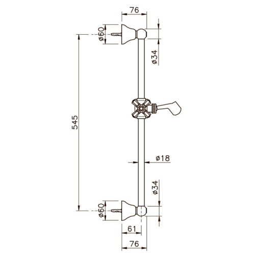Штанга для душа Nicolazzi Doccia 8072CR01 хром - фото 2
