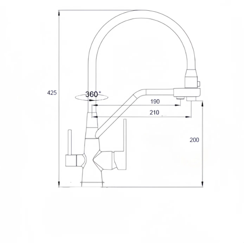 Смеситель для кухни BOCH MANN ELSE GR BM10428 на мойку серый - фото 5