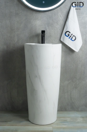 Раковина керамическая Gid Autonomo 81111 40х40 напольная цвет многоцветный 1 отверстие под смеситель - фото 2