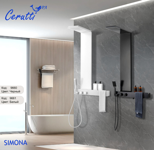 Душевая панель Cerutti SPA CT9661 прямоугольная настенная - фото 4