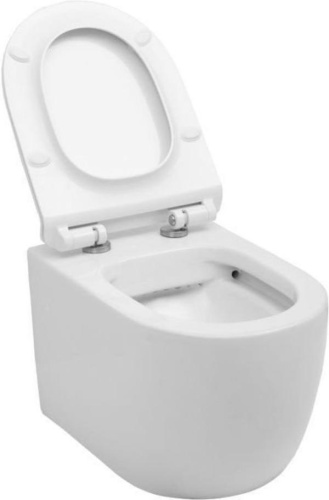 Чаша унитаза подвесная Aquanet Cetus CETUS-W цвет белый без сиденья безободковая каскадный смыв - фото 4