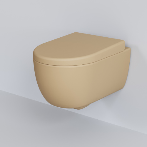 Чаша унитаза подвесная Ambassador Abner 103T20501R цвет темно-бежевый матовый без сиденья - фото 3