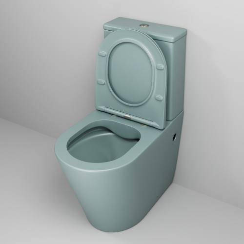 Унитаз напольный с бачком Grossman Color GR-4480MNMS мятный матовый с сиденьем безободковый каскадный смыв - фото 4