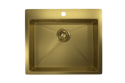 Кухонная мойка Granula 5951, ЗОЛОТО САТИН 59х51 цвет золото сатин поверхность матовая - фото 2