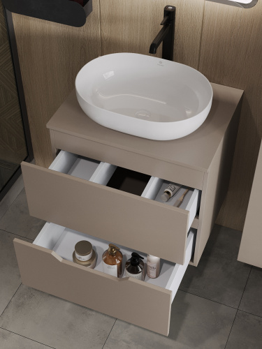 Тумба с раковиной Orange Line Li-60TuLMDF+B05-480W 61х46х70 - фото 4