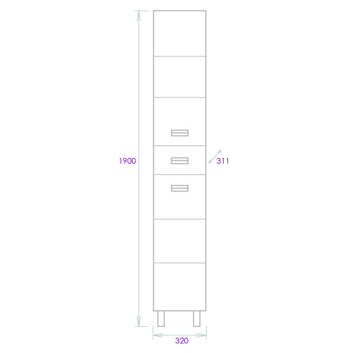 Шкаф-пенал Onika Балтика 403220 32х31х190 напольный - фото 3